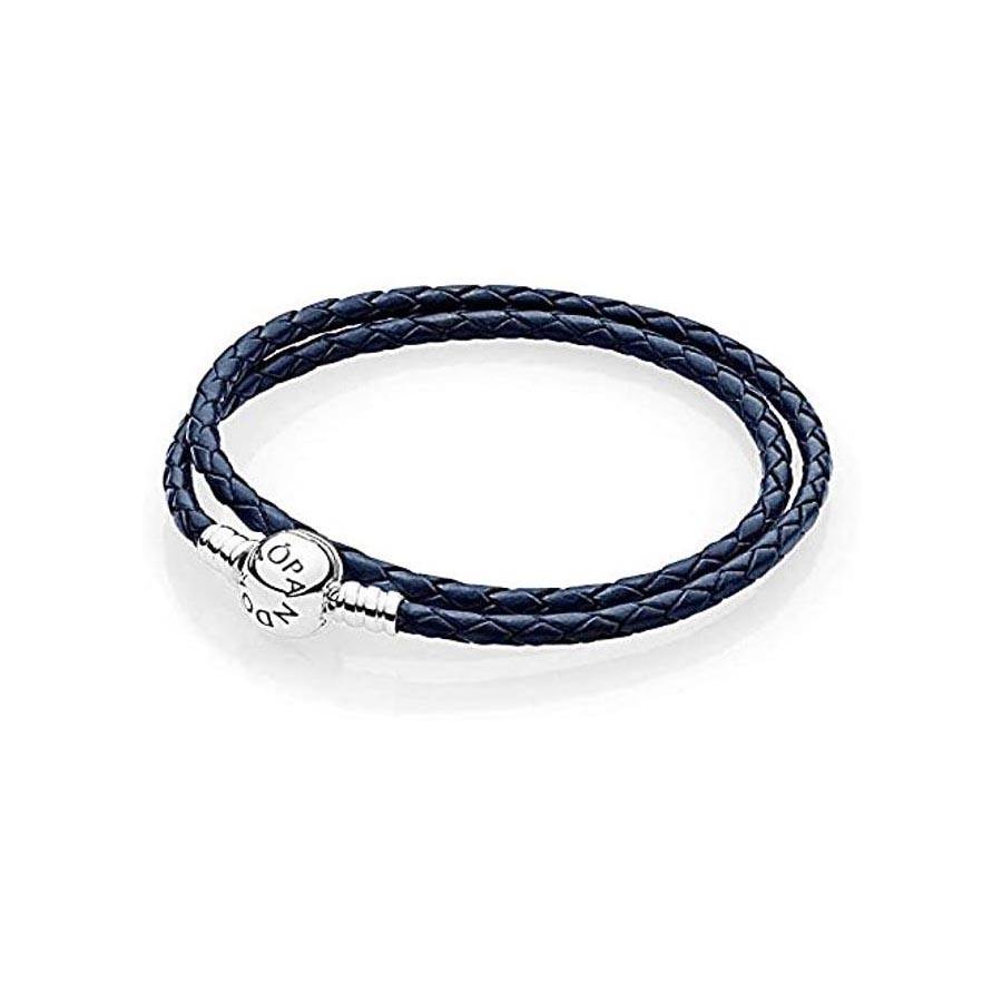 Pulsera de cuero Pandora chico en Azul 590745-d3 -