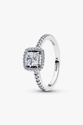Pandora Anillo Halo Cuadrado Brillante