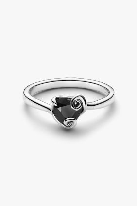 Pandora Anillo Corazón Negro Jack de Pesadilla antes de Navidad de Disney