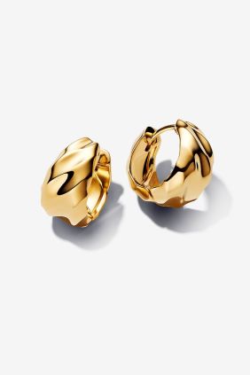 Pandora Pendientes de Aro Ondulados Recubrimiento en oro de 14k