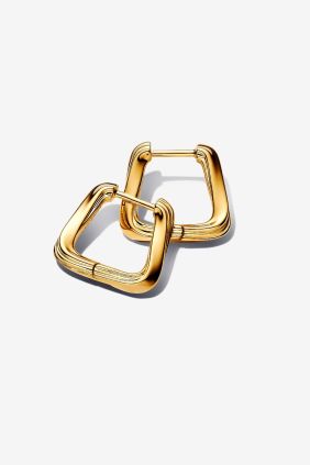 Pandora Pendientes de Aro Pequeños Triángulo Entrelazado Recubrimiento en oro de 14k