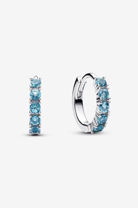 Pandora Pendientes Abrazo Azul Claro Plata de primera ley