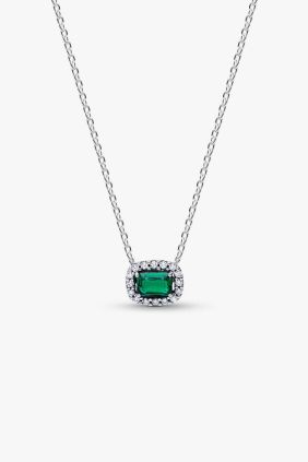 Pandora Collar Halo Rectangular Verde Brilllante