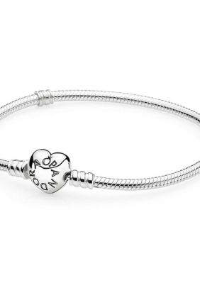 Pandora Pulsera Diseño Cadena de Serpiente y Corazón de Moments
