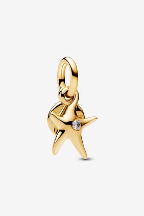 Pandora Charm Colgante Doble Estrella de Mar Recubrimiento en oro de 14k