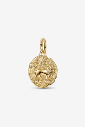 Charm Medallón León Recubrimiento en oro de 14k