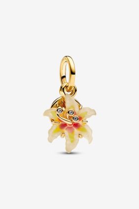 Pandora Charm colgante doble flor magica que brilla en la oscuridad Rapunzel Disney
