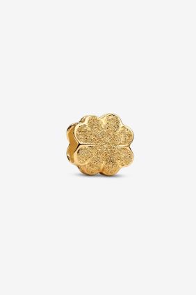 Charm Mini Trébol Textura Recubrimiento en oro de 14k