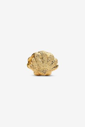 Charm Mini Concha Textura Recubrimiento en oro de 14k