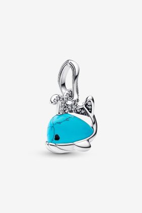 Pandora Charm Colgante Ballena Color Turquesa Plata de primera ley