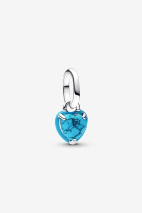 Pandora Charm MIni Colgante Corazón Color Turquesa Plata de primera ley