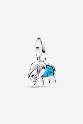 Pandora Charm MIni Colgante Elefante Azul Turquesa Plata de primera ley