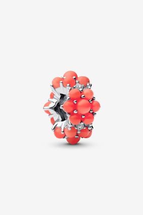 Pandora Charm Océano de Color Coral Plata de primera ley