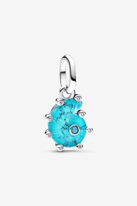 Pandora Charm Colgante Caracola de Cristal de Murano Azul Plata de primera ley