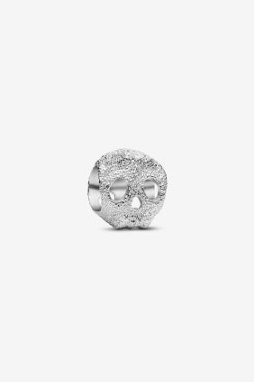 Charm Mini Calavera Textura Plata de primera ley