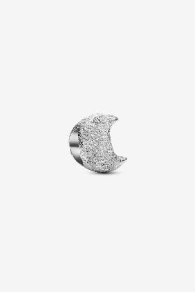 Charm Mini Luna Textura Plata de primera ley