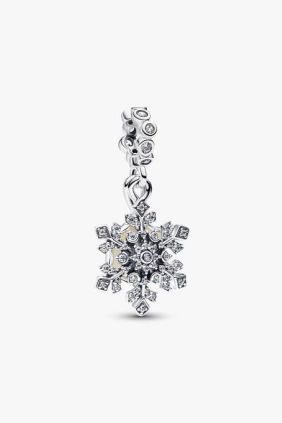 Pandora Charm Colgante Doble Copo de Nieve Opalescente