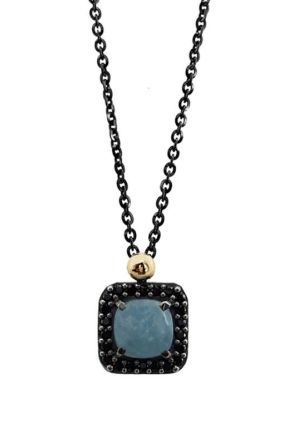 Bohemme Colgante Cielo con hemimorfita azul y espinelas negras