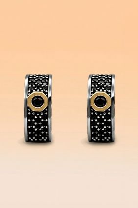 Pendientes Diamond Land de Espinelas Negras y oro 18K Bohemme 