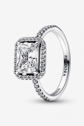 Comprar online Anillo Halo Rectangular Brillante Pandora 192391C01