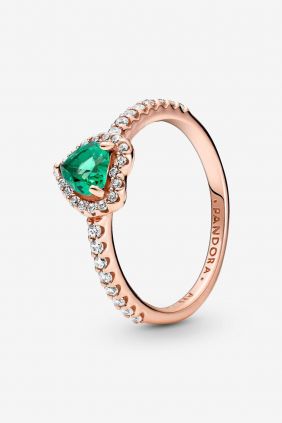 Comprar online Anillo Pandora Corazón Brillante Elevado Verde 188421C03