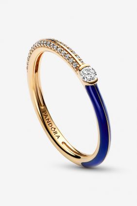 Comprar online Anillo Pandora Dual Azul y Pavé de Pandora ME 162528C01