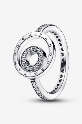 Comprar online Anillo Pandora Signature Logo Círculos Pavé 192316C01 