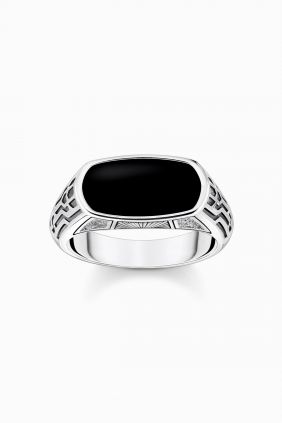 Comprar online Anillo Thomas Sabo con negras ónix plata TR-2429-507-11