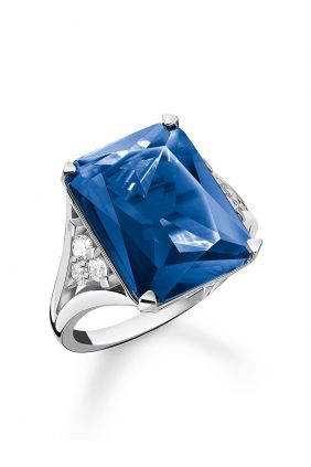 comprar online Anillo Thomas Sabo piedra azul plata TR2339-166-1