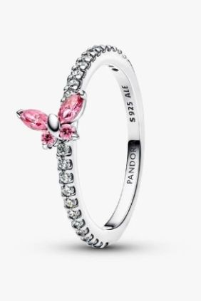 Pandora Anillo Mariposa Rosa Brillante