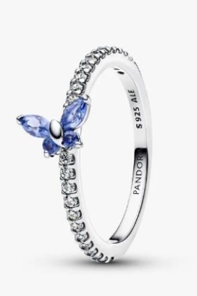 Pandora Anillo Mariposa Azul Brillante