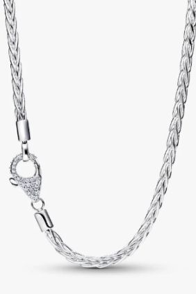 Pandora Collar Cadena de Espiga con Cierre en Pavé