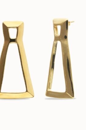 Pendientes triangulares bañados en oro 18k Unode50
