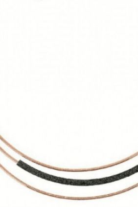  Gargantilla triple baño oro rosa  "polvo di sogni negro" Pesavento