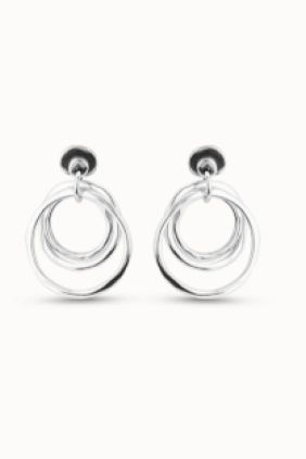 Pendientes aros irregulares bañados en plata de ley