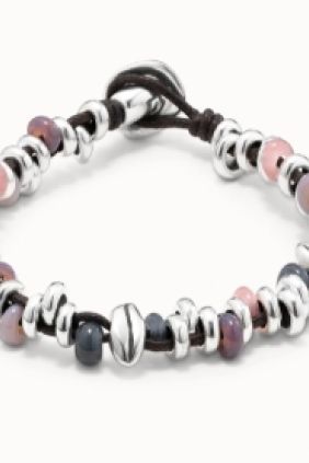 Pulsera en baño en plata de ley con cristales Unode50