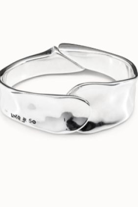 Brazalete bañado en plata de ley de estilo minimalista mujer Unode50