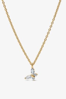 Pandora Collar Mariposa Recubrimiento en oro de 14k