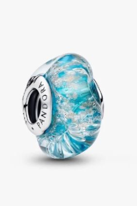 Pandora Charm Cristal de Murano Turquesa y Brillante