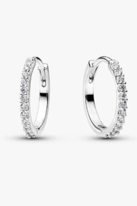 Pandora Pendientes de aro Mini Brillantes