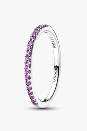 Pandora Anillo Banda Brillante Morado Brillante