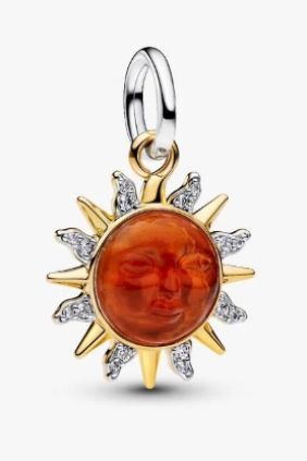 Pandora  Charm Colgante Sol Remolino en Dos Tonos