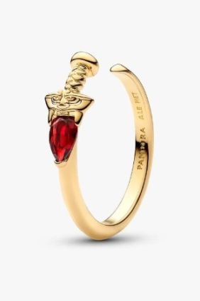 Pandora Anillo Abierto Espada de Mulán de Disney Recubrimiento en oro de 14k