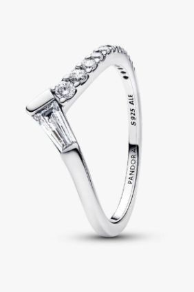 Pandora Anillo Tiara Baguette en Pavé Plata de primera ley