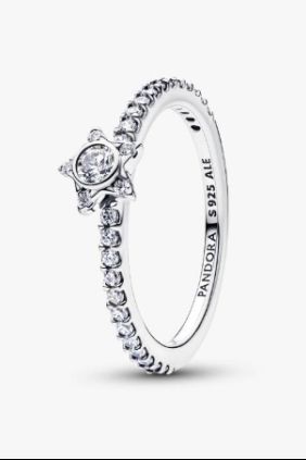 Pandora Anillo Estrella Brillante en Pavé Plata de primera ley