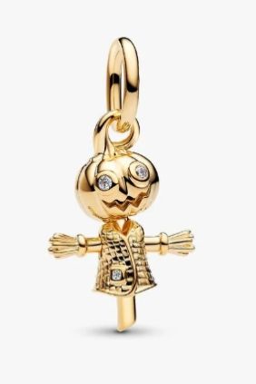 Pandora  Charm Colgante Calabaza Espantapájaros Recubrimiento en oro de 14k