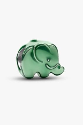 Pandora  Charm Mini Elefante Verde Plata de primera ley
