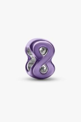 Pandora  Charm Mini Infinito Morado Plata de primera ley