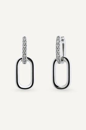 Pendientes de aro eslabones 2,6 mm con circonitas Vidal & Vidal