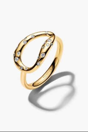 Pandora Anillo Forma Orgánica con Gemas Engastadas
